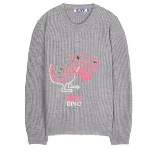 SJYP Dino Embroidered Wool Crewneck Sweater